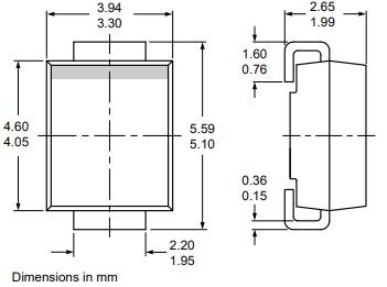 Mechanical Drawing - Nexperia MURS160B Ultrafast Recovery Rectifier